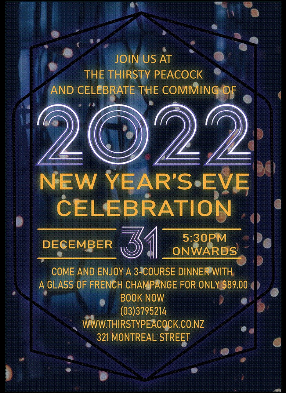 New year's eve Menu Poster 2021 Image